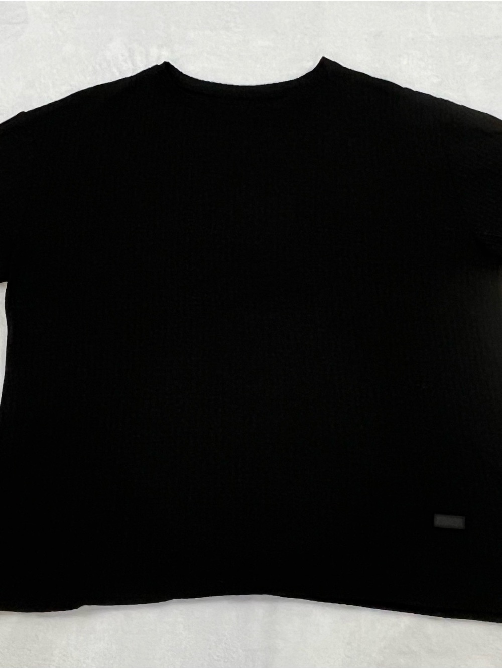 Men's Textured Ribbed Black Short Sleeve Crewneck Tee